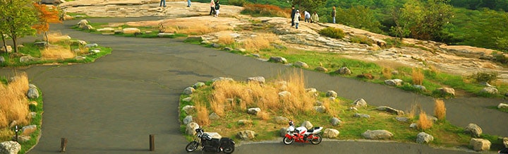 new jersey park with motorcycles and people